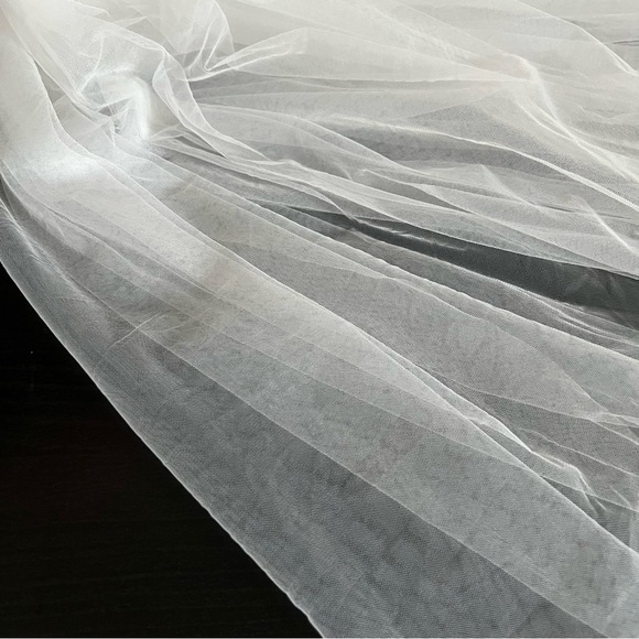 Sheer Ivory Floor Length Bridal Veil Single Layer NWOT - Picture 8 of 12